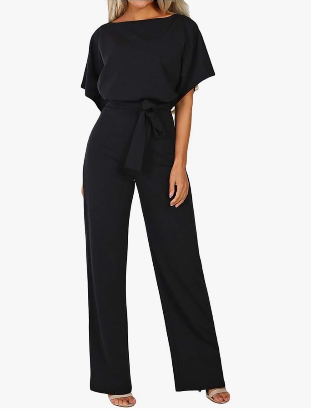 Happy Sailed Wide-Leg Jumpsuit with Tie Waist